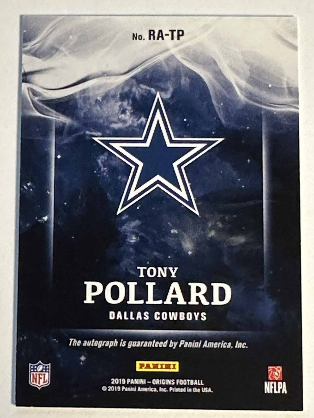 2019 Panini Origins Tony Pollard Auto ROOKIE RC On Card Autograph
