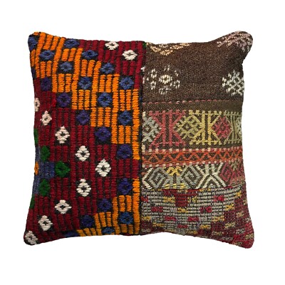 45x45 Unique Kilim Pillow, Turkish Kilim Pillow, Funda De Cojín Kilim