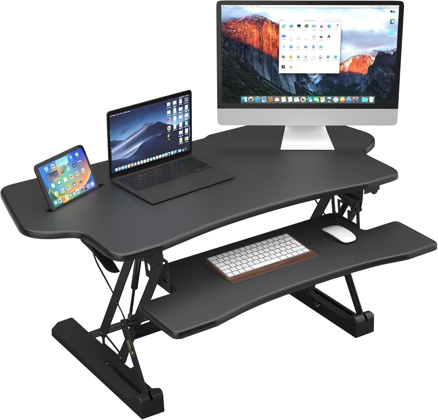48-inch Wide Height Adjustable Standing Desk Converter for Dual Monitors-image