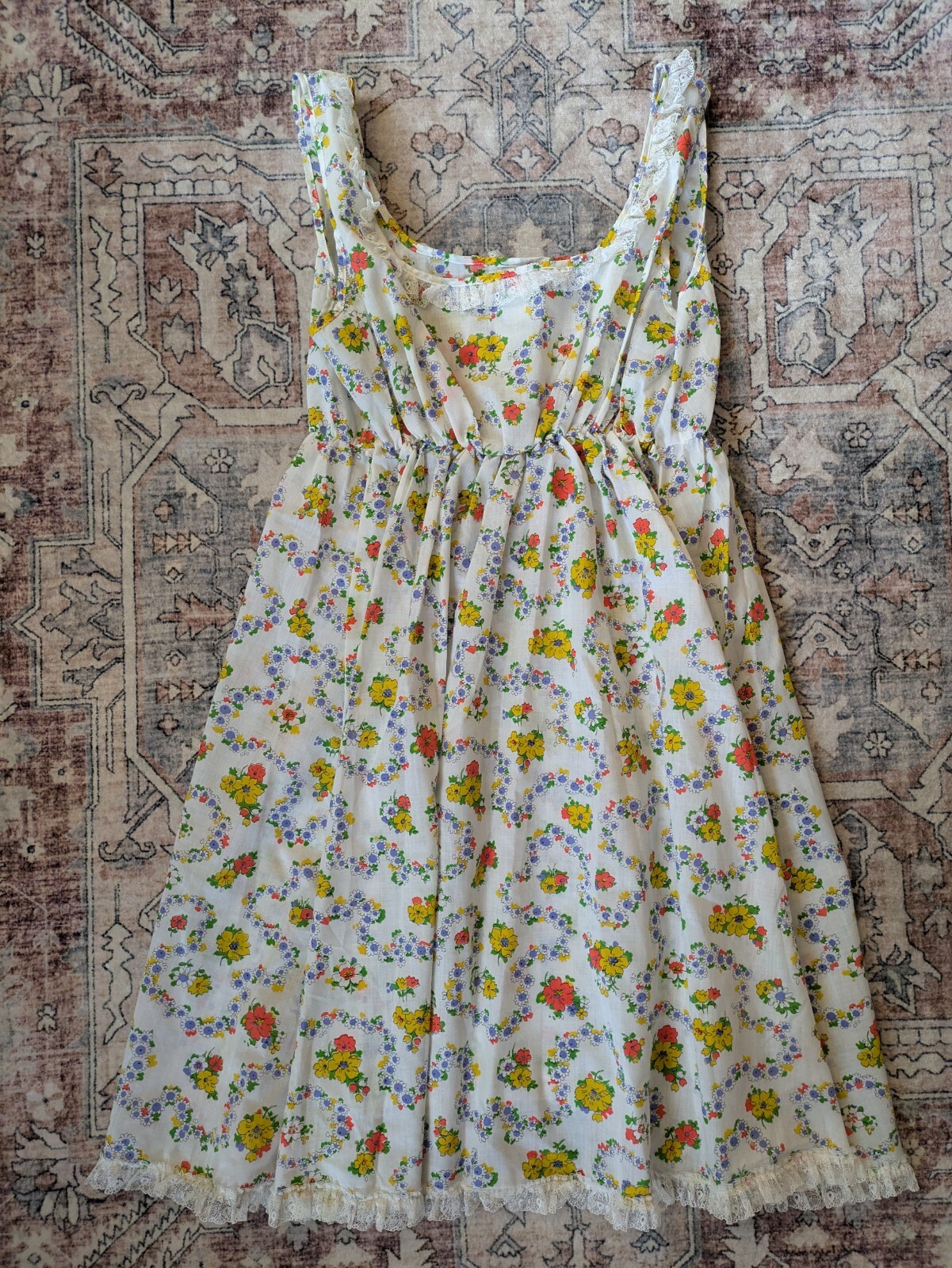 JCPENNEY Gaymode Frilly Night Gown Dress Medium Floral Cute Girly