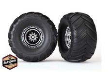 Traxxas 3663X - Terra Groove Dual Profile Tires  Wheels, Chrome, 2WD, Rear 2 