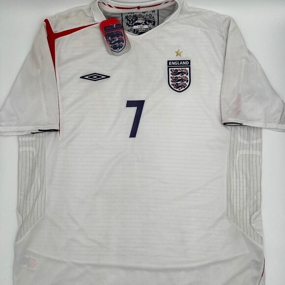 Umbro England ジャージ BECKHAM 7 New Beckham #7 England 2005/2006 Home ORIGINAL Umbro VTG Soccer