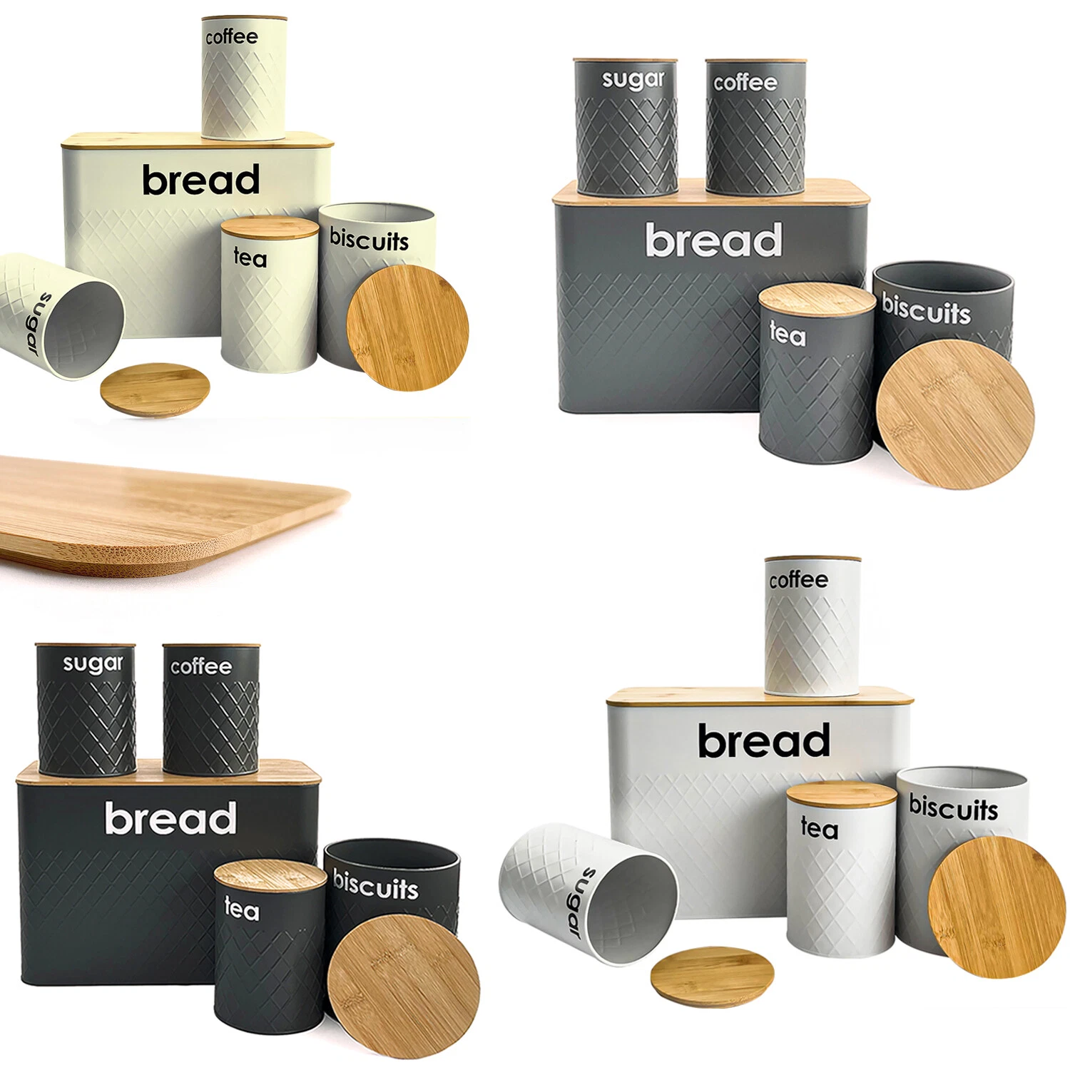 5Pcs Kitchen Storage Tins Canister Set Bamboo Lid Coffee Tea Sugar Bread Jar Bin
Opens in a new wind