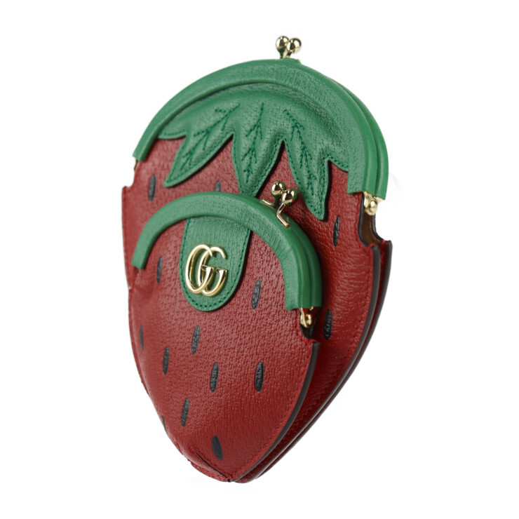 GUCCI Shoulder Bag 719725 Strawberry-shaped pochette Frutini