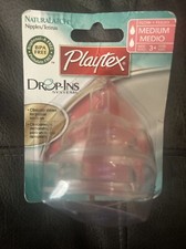 Vintage 2 Playtex Nurser NaturaLatch Nipples Silicone BPA 3m Medium Flow