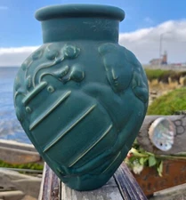 Vintage Donna Polseno Goddess Pomona Statue Pottery Vase Signed