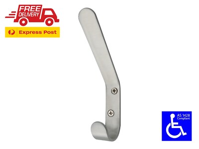 STAINLESS STEEL COAT HOOK AS1428.1 DISABLED BATHROOM PARTITION DOOR ...