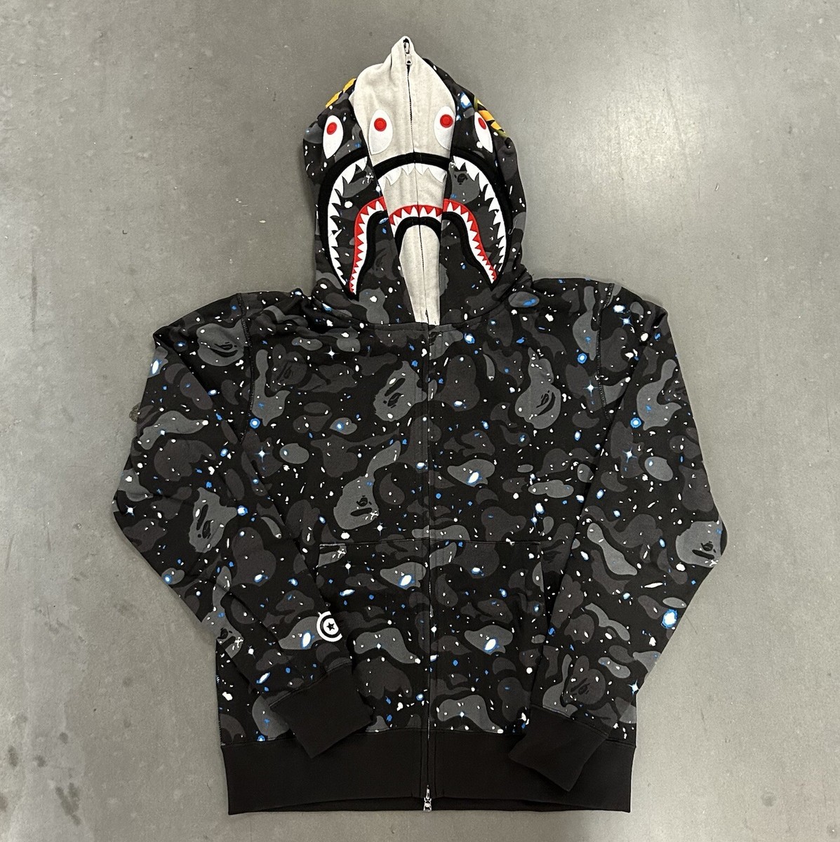 Bape Hoodie Double Space Hood Size XL Full Zip Shark Bathing Ape 