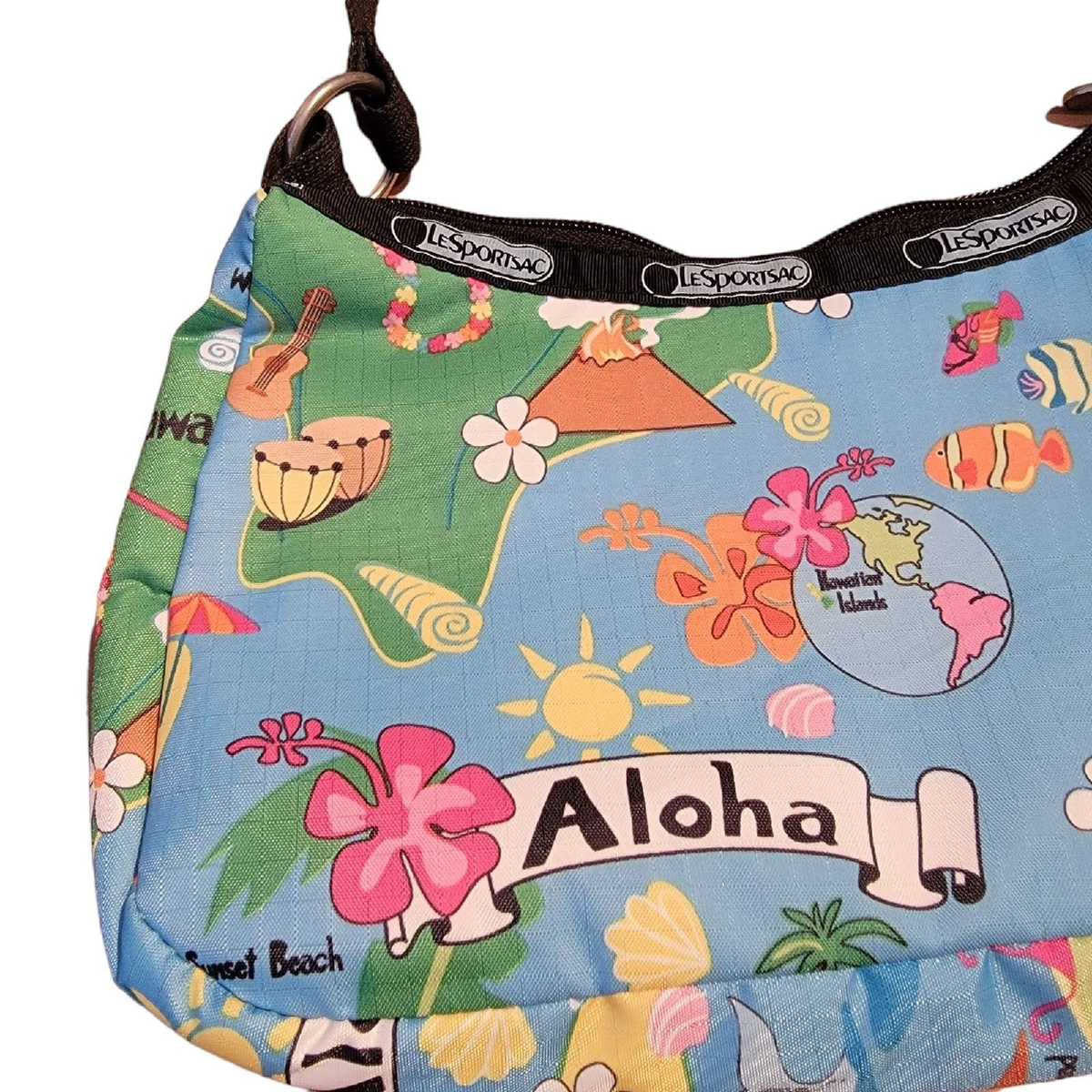 SALE ! ☆LeSportsac HAWAII \"MAY FLOWERS\" ERIKA 7867-3887 Lesportsac Hawaii Exclusive Everyday Deluxe Shoulder Bag