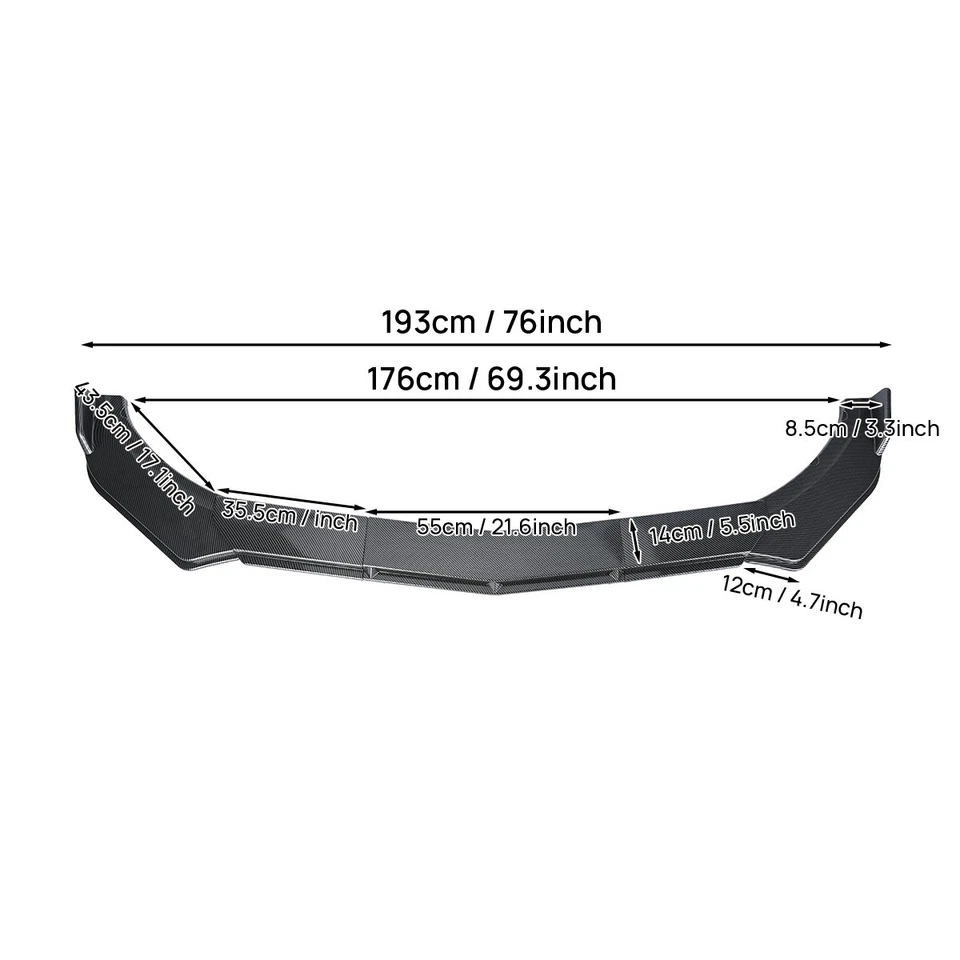 For Benz W204 W205 W212 W213 Front Bumper Lip Spoiler Splitter Carbon Fiber Look Foto 2 de 4