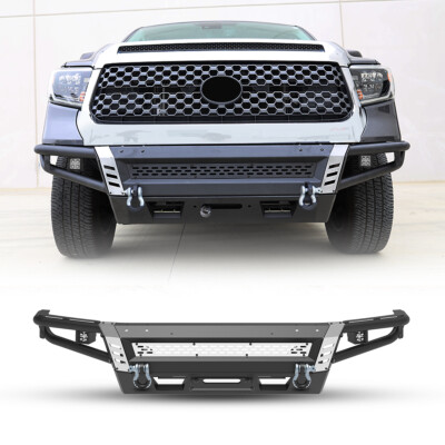 For 2014-2021 Toyota Tundra 3 IN 1 Front Bumper w/Side Wings+Winch Plate+D-Rings