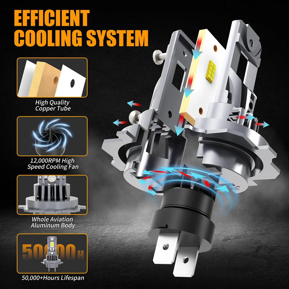 Комплект из 2 светодиодных ламп для фар H7 6000K для Honda Interceptor 800 2002-2009 VFR800 - Изображение 4 из 4