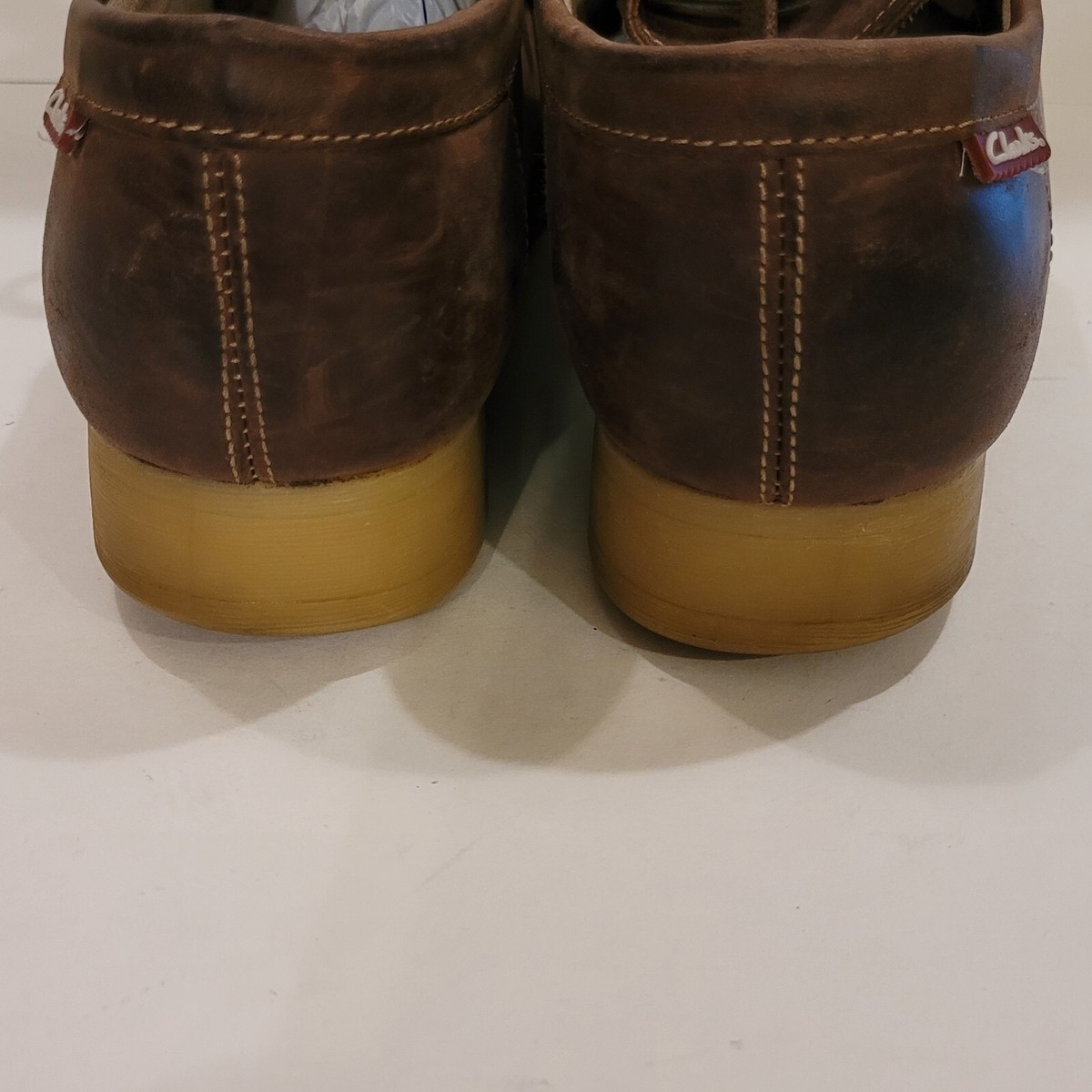 Clarks Stinson Lo Dark Brown Beeswax Leather Lace Up Chukka 
