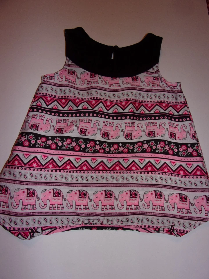 Healthtex: Girls/Toddlers 3T Sleeveless Dress/ Pink Elephants  - Image 4 of 4