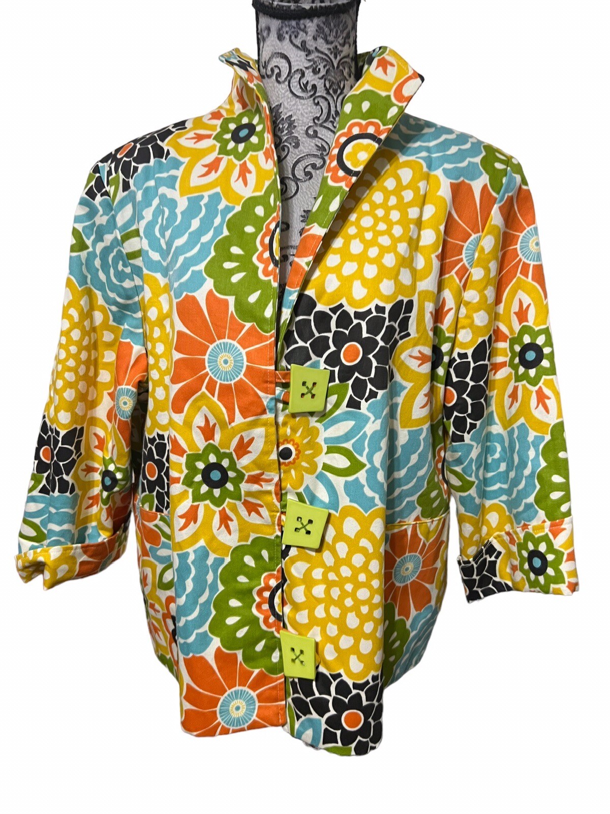 VTG Painted Pony Women’s Size X Large Floral Multicolored 3 4 Sleeves