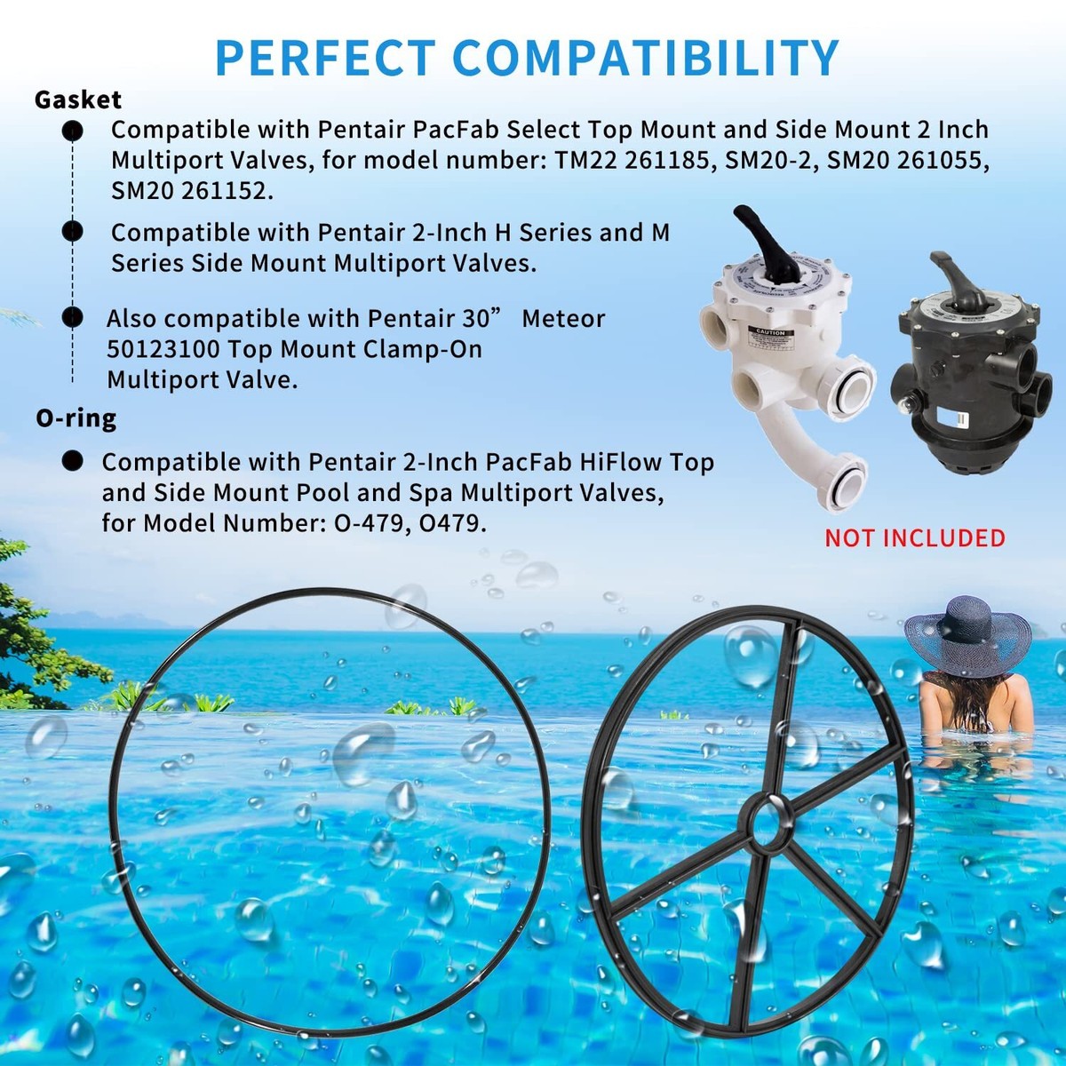 for Pentair PacFab HiFlow Top Valve O-Ring 271151 Diverter Spider