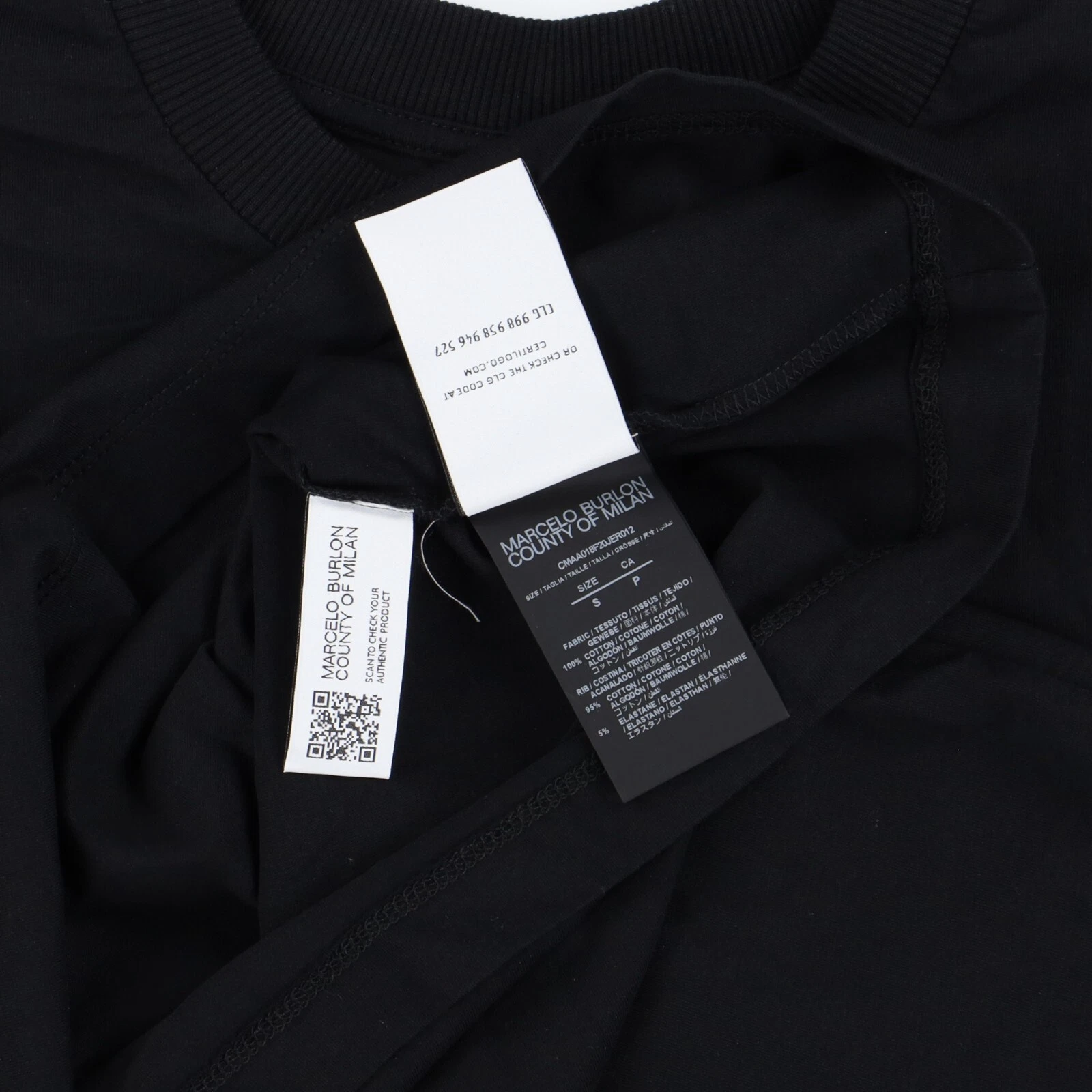 T shirt Marcelo Burlon nera con logo Mirage e fiori Taglia S FW20 $345