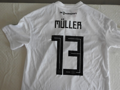 Germany 2018 Home Jersey #13 Muller Adidas White Shirt Size Boys L