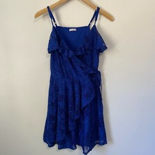 Love, Fire Cobalt Blue Lace Wrap Dress Size S