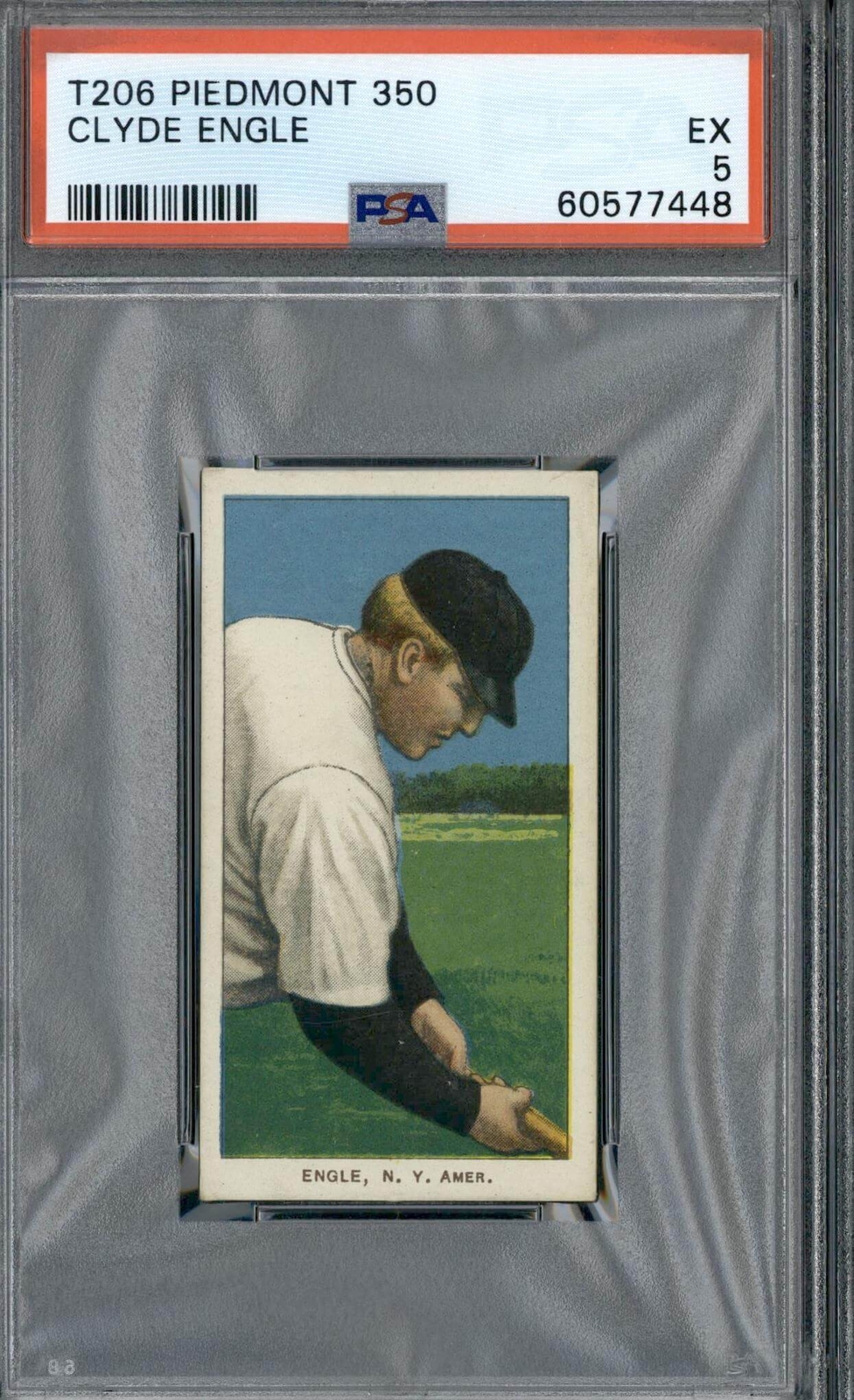 1909 T206 Clyde Engle Piedmont 350 - PSA 5