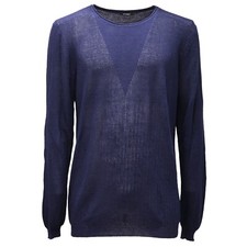 6015AE maglione uomo OFFICINA36 blue viscose/linen sweater man