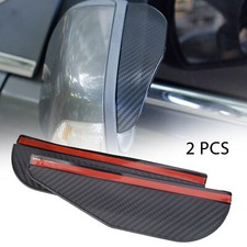 2pcs Carbon Fiber Black Mirror Rain Visor Guard For Car Auto Accessories