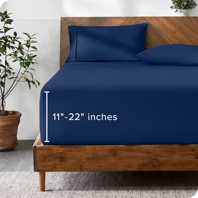 Bare Home 22'' Deep Pocket Fitted Sheet - Premium 1800 Microfiber