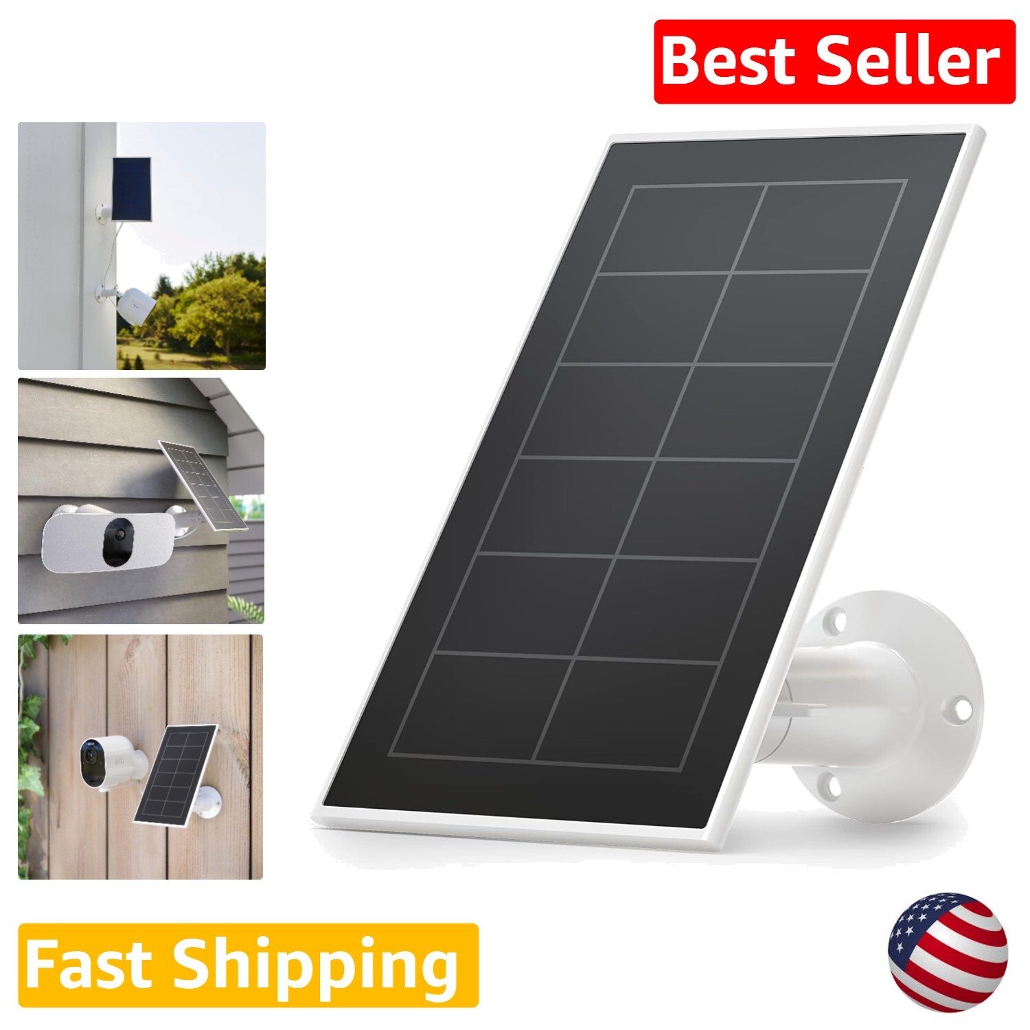 Weather-Resistant White Solar Panel Charger with Easy Installation