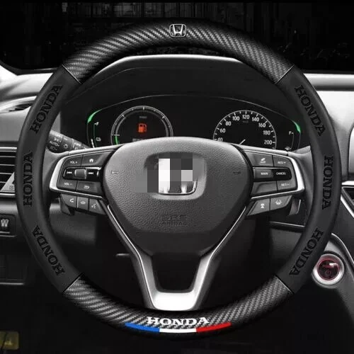 15'' 38cm Steering Wheel Cover Fit for Honda Civic/Accord/CR-V All Model Leather - Bild 1 von 20