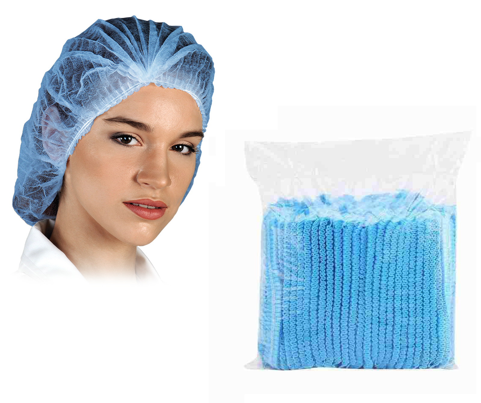 Einweg Kopfhaube | Vlieshaube | Haarschutz | Hygiene 100 Stück blau PP