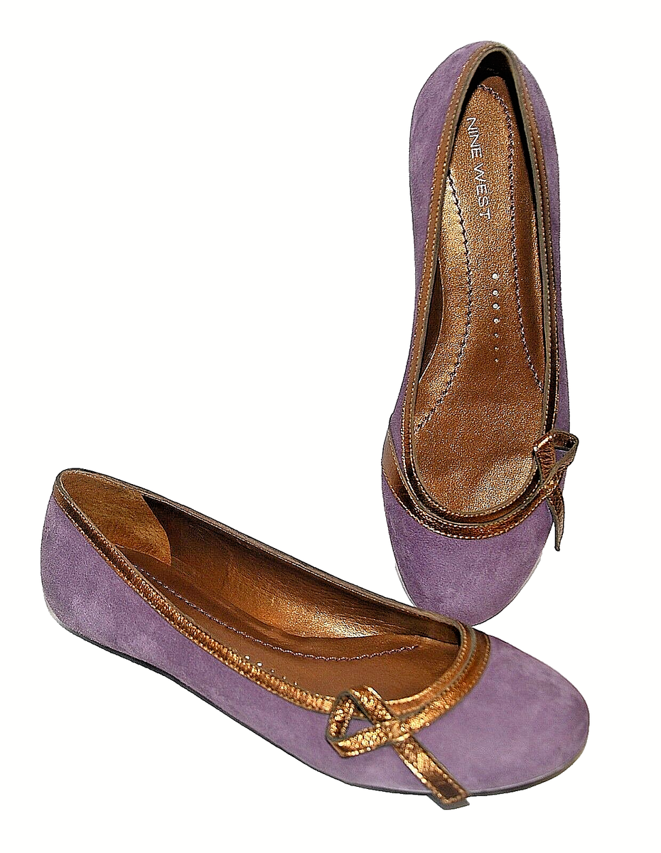 Purple Nine West Artissa New Nine West Purple Suede Leather Ballet
