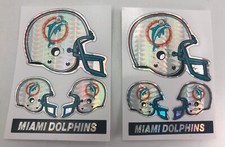 (6)x Miami Dolphins NFL Football Helmet Logo Hologram Card Stickers