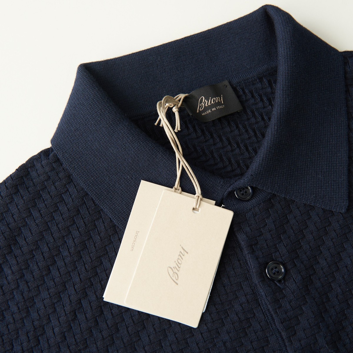 Brioni ネイビー ポロシャツ M Brioni - Navy Cotton T-Shirt | Mitchell Stores