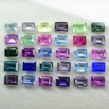 7x5 mm 10 Pcs Natural Mix Color Sapphire Emerald Cut EGL CERTIFIED Gemstone Lot