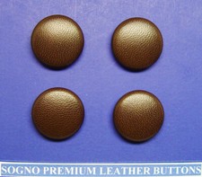 4 MADE IN USA GENUINE LEATHER MEDIUM DRK BROWN BLAZER JACKET BUTTONS METAL LOOP