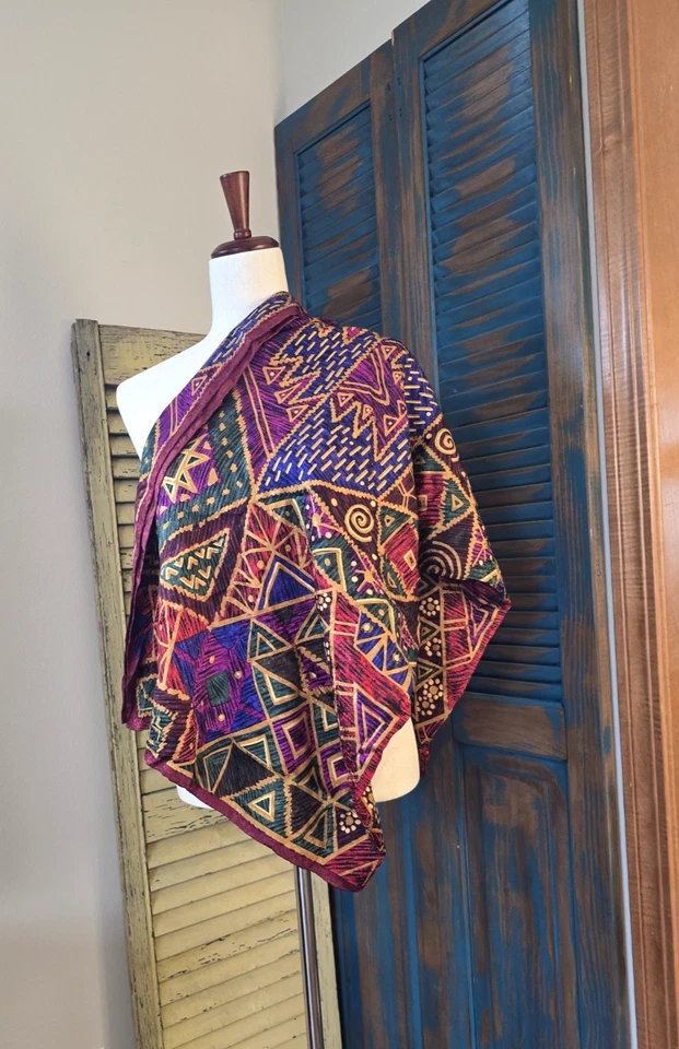 De Colección Talbots 100% Seda Bufanda Cuadrada 42x42 Geométrica Colorida Vibrante Artística Foto 2 de 4