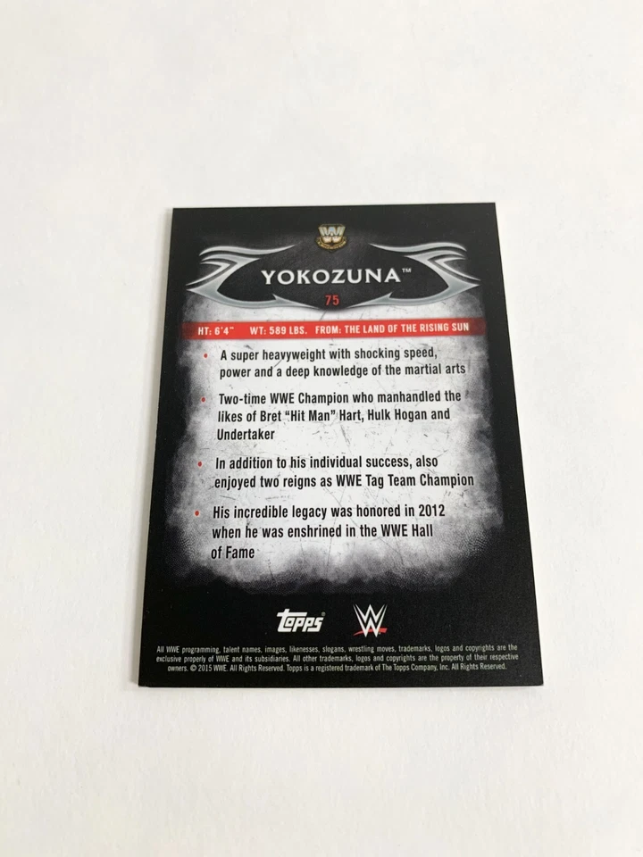 Yokozuna 2015 Topps Undisputed WWE Card # 75 - Image 2 of 2