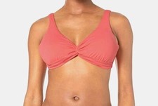 90 Tommy Bahama Swimwear Women's Pink Front Twist Underwire Bikini Top Size M