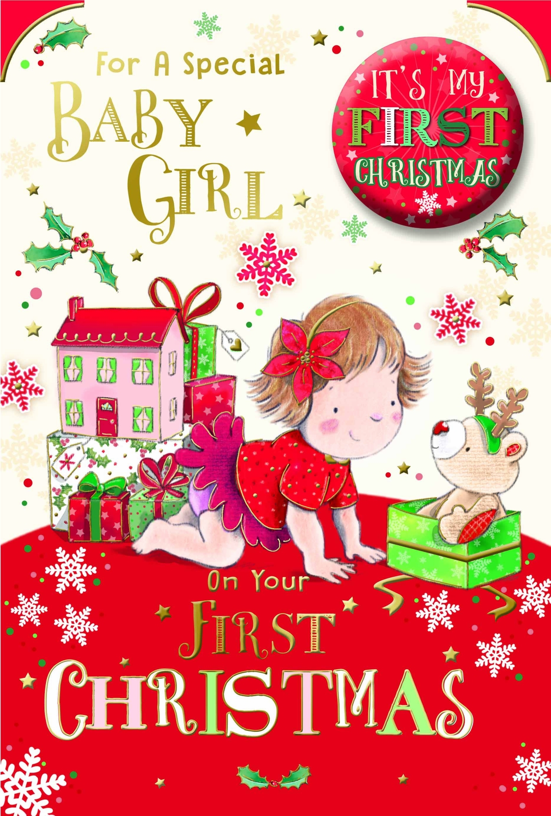 For a Special Baby Girl First Christmas Card