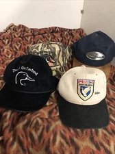 Ducks Unlimited 4 Hat Lot Colfax Gun Club Camp Embroidered Courderoy Leather