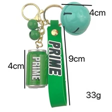 PRIME DRINK CAN  KEY CHAIN WITH BELL PENDANT GIFT [ GREEN ]