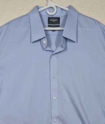 jetsetter dress shirt Bonobos Jetsetter Stretch Dress Shirt Mens 21 38 Standard Fit Blue Solid  Button