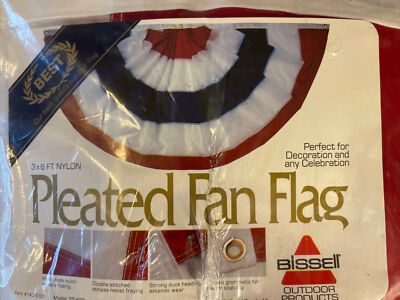 NEW Bissell  Best Outdoor Products Pleated Fan Flag Model # 25402  3' x 6' Nylon