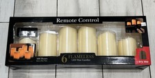 Real Wax Flameless LED 6 Candle Set w/Dual Timer Feature and Remote Control