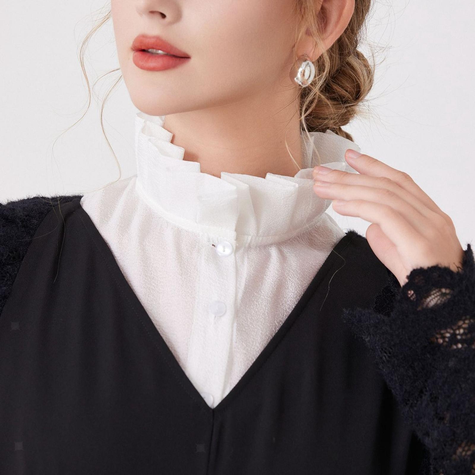 Women Fake Collar Easy to Wear Fashionable Half Shirt Blouse False Collar