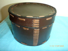 Vintage Hand Crafted Leather Collar Box Shaker Style VGC