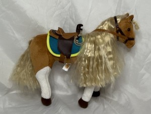 Only Hearts Club Plush Horse with Saddle Bridle Cloth Plastic Brown White Blonde