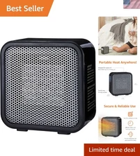 Lightweight 500W Portable Heater with Tip-Over Protection for Home & Office