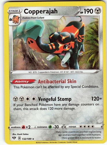 Pokémon Copperajah #132/189 SWSH03: Darkness Ablaze Holo NM