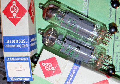 2 x EL84 - RT RADIOTECHNIQUE - DECLINED GETTER - NOS - OVP - 1 PAAR - 2 STÜCK